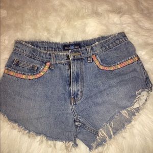 High water jean shorts